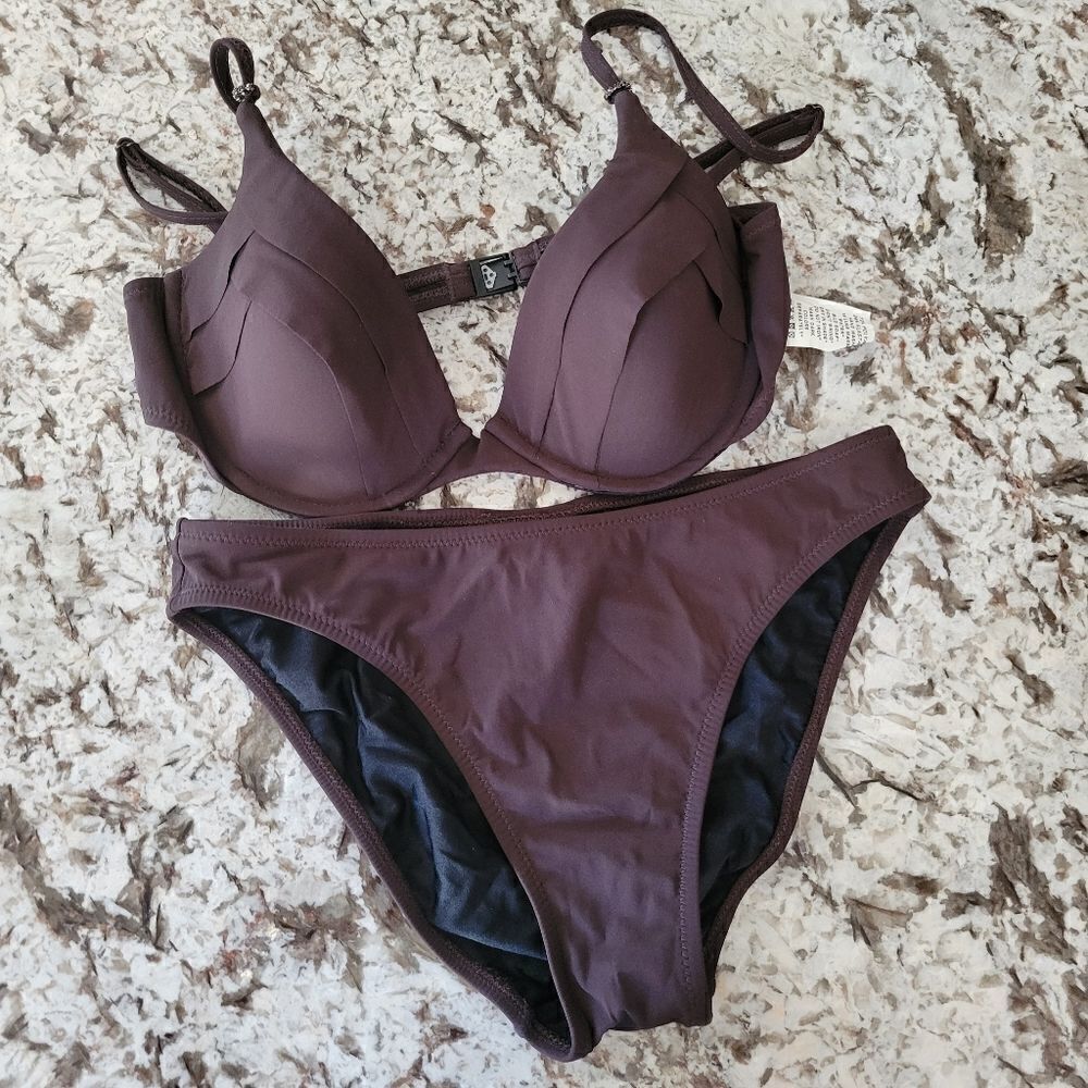 Gottex Chocolate Brown Padded Two-Piece Bikini - reposhing